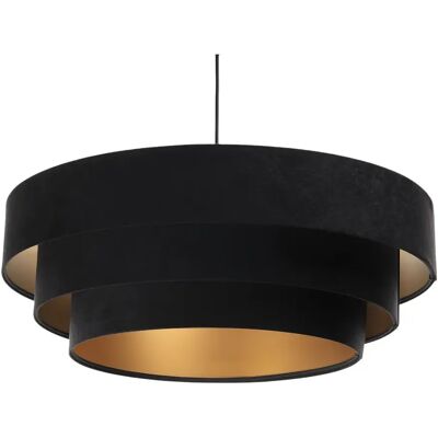 Lumes Czarno-złota welurowa lampa wisząca glamour - 5X S438 B8-P87 Lumes Czarno-złota welurowa lampa wisząca glamour - 5X S438 B8-P87