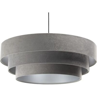 Lumes Szaro-srebrna lampa wisząca welurowa - 14X S439 N5-D71 Lumes Szaro-srebrna lampa wisząca welurowa - 14X S439 N5-D71