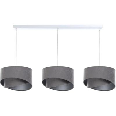 Lumes Szara asymetryczna lampa wisząca nad stół - 3X S501 H1-K59 Lumes Szara asymetryczna lampa wisząca nad stół - 3X S501 H1-K59