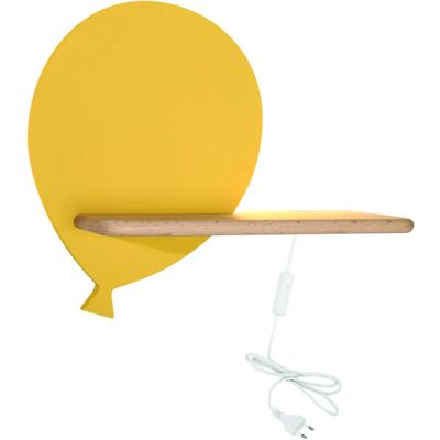 Lumes Żółty kinkiet dziecięcy w kształcie balonika z półką H7-B56 Lumes Żółty kinkiet dziecięcy w kształcie balonika z półką H7-B56