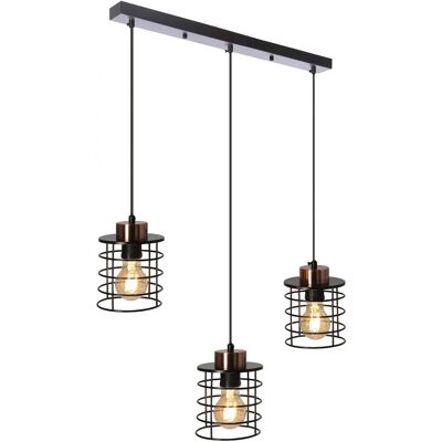 Lumes Czarna lampa wisząca w stylu industrialnym - K100 B3-T31 Lumes Czarna lampa wisząca w stylu industrialnym - K100 B3-T31
