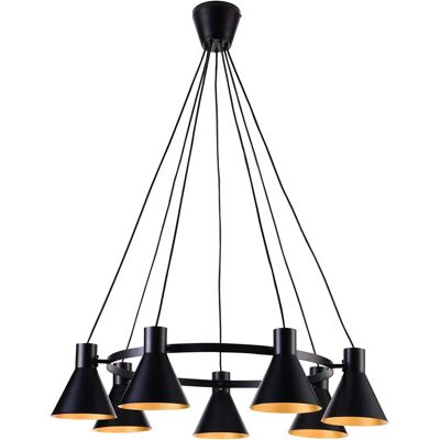 Lumes Czarna metalowa lampa wisząca do jadalni - 3X K104 A6-H78 Lumes Czarna metalowa lampa wisząca do jadalni - 3X K104 A6-H78