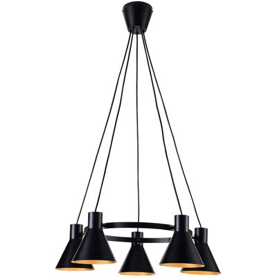 Lumes Czarna lampa wisząca industrialna do salonu - 4X K107 S7-Z61 Lumes Czarna lampa wisząca industrialna do salonu - 4X K107 S7-Z61