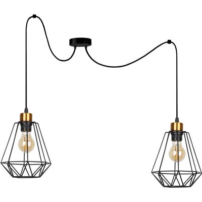 Lumes Druciana czarna lampa do industrialnej kuchni T6-C75 Lumes Druciana czarna lampa do industrialnej kuchni T6-C75