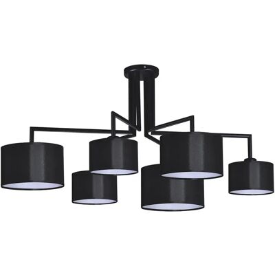 Lumes Czarna elegancka lampa sufitowa abażurowa D8-G42 Lumes Czarna elegancka lampa sufitowa abażurowa D8-G42