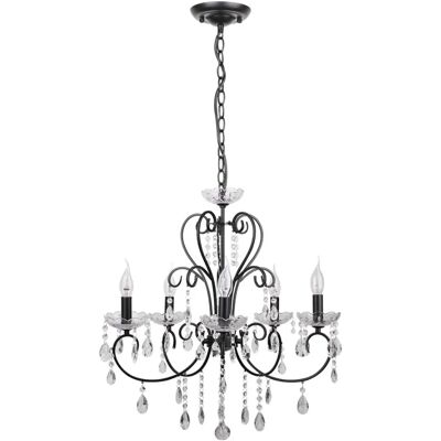 Lumes Żyrandol czarny z kryształami P6-C79 Lumes Żyrandol czarny z kryształami P6-C79