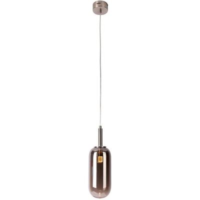 Lumes Srebrna lampa wisząca ze szklanym kloszem LED - V013 G0-F83 Lumes Srebrna lampa wisząca ze szklanym kloszem LED - V013 G0-F83