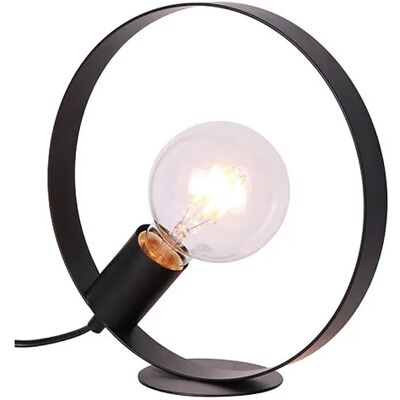 Lumes Czarna lampa stołowa metalowe koło - V057 S2-E49 Lumes Czarna lampa stołowa metalowe koło - V057 S2-E49