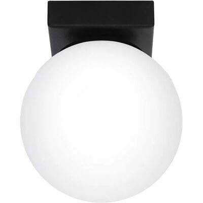Lumes Czarna lampa sufitowa z okrągłym kloszem - A163 B9-D90 Lumes Czarna lampa sufitowa z okrągłym kloszem - A163 B9-D90