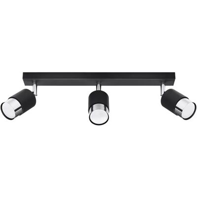 Lumes Czarno-chromowy potrójny plafon sufitowy - A180 H2-Z37 Lumes Czarno-chromowy potrójny plafon sufitowy - A180 H2-Z37
