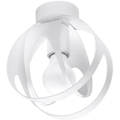 Lumes Biała Okrągła Lampa Sufitowa Ze Stali R0-H15 Lumes Biała Okrągła Lampa Sufitowa Ze Stali R0-H15