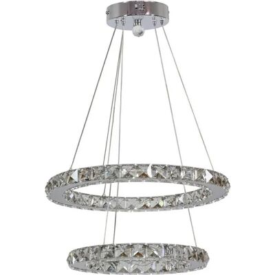 Lumes Kryształowa lampa wisząca dwa okręgi - V071 S4-E30 Lumes Kryształowa lampa wisząca dwa okręgi - V071 S4-E30