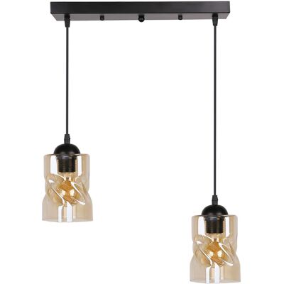 Lumes Czarna regulowana lampa wisząca szkło bursztynowe - 3X Z024 M1-K88 Lumes Czarna regulowana lampa wisząca szkło bursztynowe - 3X Z024 M1-K88