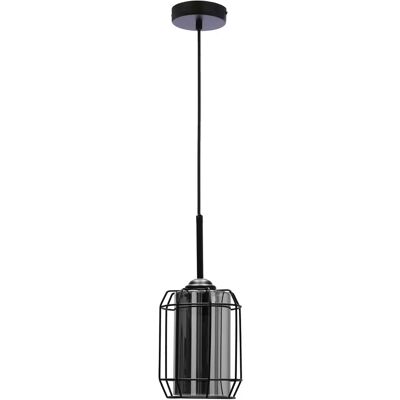 Lumes Czarna lampa wisząca loft z dymionym kloszem 7X Z049 N0-T85 Lumes Czarna lampa wisząca loft z dymionym kloszem 7X Z049 N0-T85