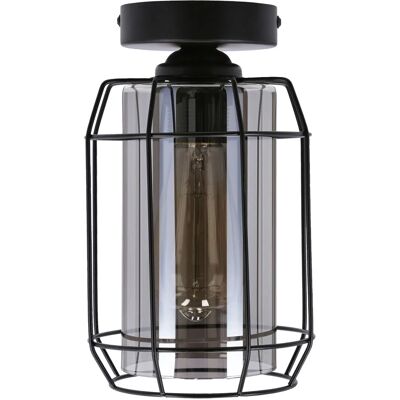 Lumes Czarna lampa sufitowa z kloszem ze szkła dymionego - 3X Z048 H5-Z81 Lumes Czarna lampa sufitowa z kloszem ze szkła dymionego - 3X Z048 H5-Z81