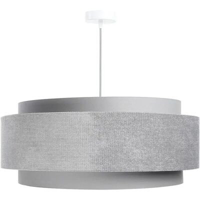 Lumes Szara okrągła lampa wisząca abażurowa S5-G01 Lumes Szara okrągła lampa wisząca abażurowa S5-G01
