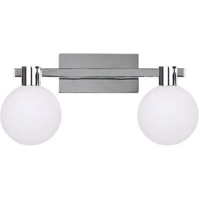 Lumes Podwójny kinkiet ścienny chrom z białymi kloszami - V113 E1-Z70 Lumes Podwójny kinkiet ścienny chrom z białymi kloszami - V113 E1-Z70