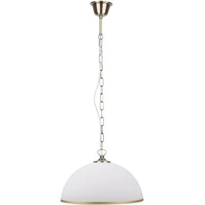 Lumes Klasyczna lampa wisząca ze szklanym kloszem ozdobionym złotym paskiem - 5X V157 M9-B11 Lumes Klasyczna lampa wisząca ze szklanym kloszem ozdobionym złotym paskiem - 5X V157 M9-B11