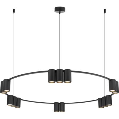 Lumes Okrągła czarna lampa wisząca reflektorowa - K407 D7-E16 Lumes Okrągła czarna lampa wisząca reflektorowa - K407 D7-E16