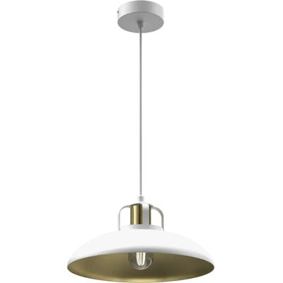 Lumes Lampa biała wisząca metalowy klosz M1-G87 Lumes Lampa biała wisząca metalowy klosz M1-G87