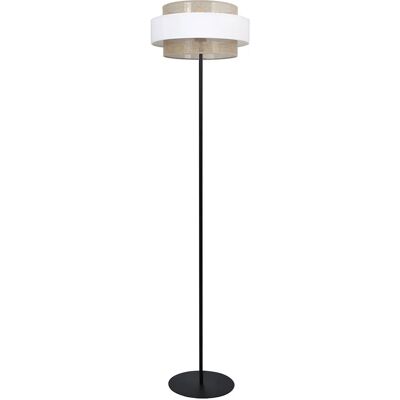 Lumes Beżowo-biała lampa stojąca abażurowa boho - 16X A523 K3-T58 Lumes Beżowo-biała lampa stojąca abażurowa boho - 16X A523 K3-T58