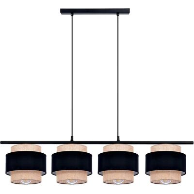 Lumes Lampa wisząca ze sznurka jutowego z 4 abażurami - A527 C4-A50 Lumes Lampa wisząca ze sznurka jutowego z 4 abażurami - A527 C4-A50