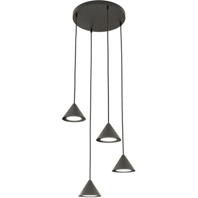 Lumes Czarna nowoczesna lampa wisząca nad wyspę - 16X D130 M9-G49 Lumes Czarna nowoczesna lampa wisząca nad wyspę - 16X D130 M9-G49