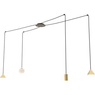 Lumes Czarno-złota lampa wisząca pająk - D131 W1-G18 Lumes Czarno-złota lampa wisząca pająk - D131 W1-G18