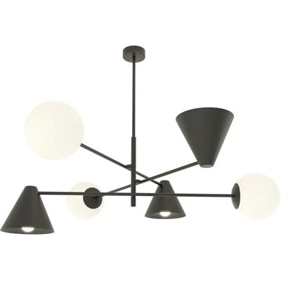 Lumes Czarna metalowa lampa sufitowa - 3X Dąb D141 T7-B36 Lumes Czarna metalowa lampa sufitowa - 3X Dąb D141 T7-B36