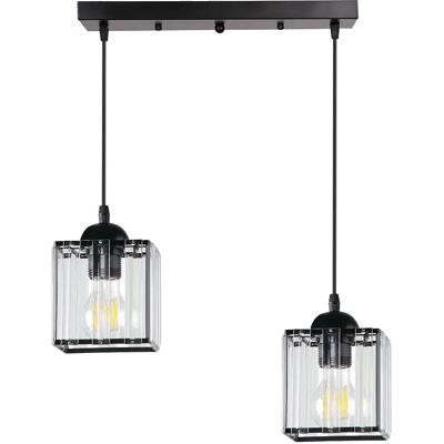 Lumes Nowoczesna czarna podwójna lampa wisząca - D192 S6-F92 Lumes Nowoczesna czarna podwójna lampa wisząca - D192 S6-F92