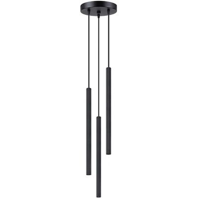 Lumes Czarna ryflowana lampa wisząca z 3 tubami - 3X A613 W0-A89 Lumes Czarna ryflowana lampa wisząca z 3 tubami - 3X A613 W0-A89