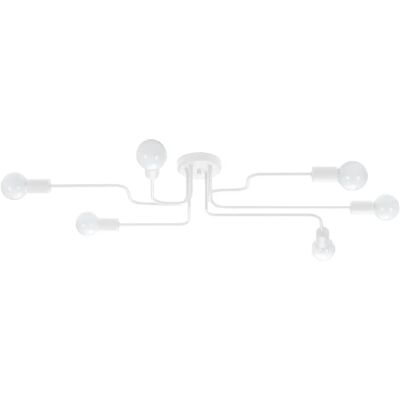 Lumes Biała sześcioramienna lampa sufitowa w stylu loft - 4X x A627 M1-C80 Lumes Biała sześcioramienna lampa sufitowa w stylu loft - 4X x A627 M1-C80
