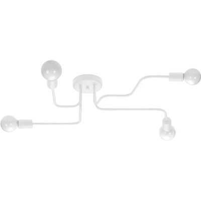 Lumes Biała loftowa lampa sufitowa z odkrytymi żarówkami - 2X A626 G8-K15 Lumes Biała loftowa lampa sufitowa z odkrytymi żarówkami - 2X A626 G8-K15