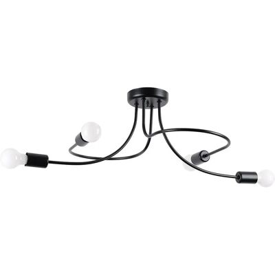 Lumes Czarna Nowoczesna Lampa Sufitowa Bez Kloszy B9-G99 Lumes Czarna Nowoczesna Lampa Sufitowa Bez Kloszy B9-G99