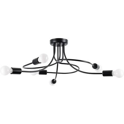 Lumes Czarna lampa sufitowa z wygiętymi ramionami loft - 4X A636 E1-R45 Lumes Czarna lampa sufitowa z wygiętymi ramionami loft - 4X A636 E1-R45