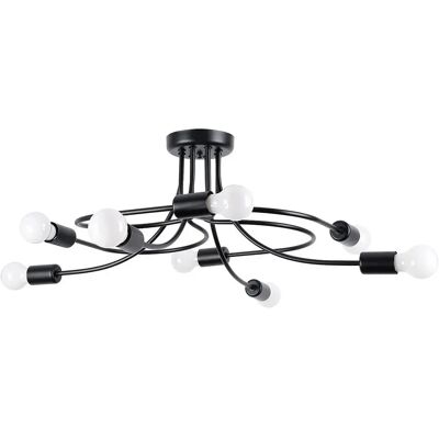 Lumes Czarna ośmioramienna designerska lampa sufitowa - 21X A637 B0-S13 Lumes Czarna ośmioramienna designerska lampa sufitowa - 21X A637 B0-S13