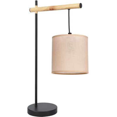 Lumes Klasyczna lampa stołowa z abażurem beż + czarny - Z060 L0-P88 Lumes Klasyczna lampa stołowa z abażurem beż + czarny - Z060 L0-P88