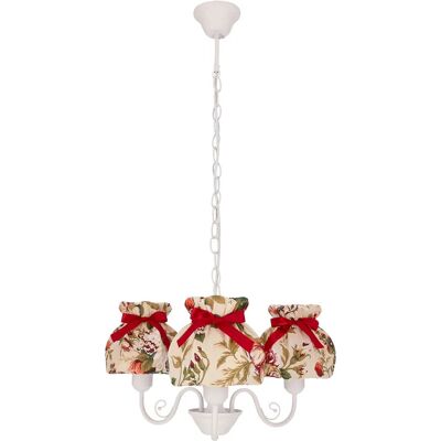 Lumes Metalowy żyrandol z 3 kwiatowymi abażurami - Z081 H2-C39 Lumes Metalowy żyrandol z 3 kwiatowymi abażurami - Z081 H2-C39