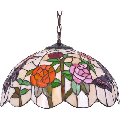 Lumes Lampa wisząca witrażowa z dekoracyjnym kloszem - A655 S8-P31 Lumes Lampa wisząca witrażowa z dekoracyjnym kloszem - A655 S8-P31