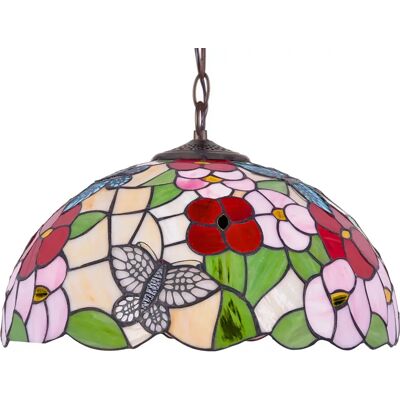 Lumes Kolorowa witrażowa lampa wisząca w kwiaty - 5X A663 W8-G47 Lumes Kolorowa witrażowa lampa wisząca w kwiaty - 5X A663 W8-G47