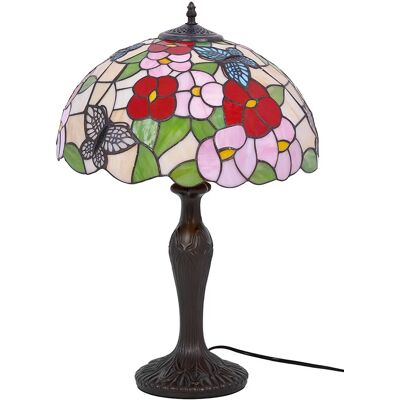 Lumes Dekoracyjna witrażowa lampa stołowa w kwiaty - A665 M8-F96 Lumes Dekoracyjna witrażowa lampa stołowa w kwiaty - A665 M8-F96
