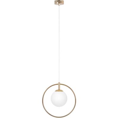 Lumes Złota lampa wisząca glamour ze szklanym białym kloszem - 4X A667 A5-Z38 Lumes Złota lampa wisząca glamour ze szklanym białym kloszem - 4X A667 A5-Z38