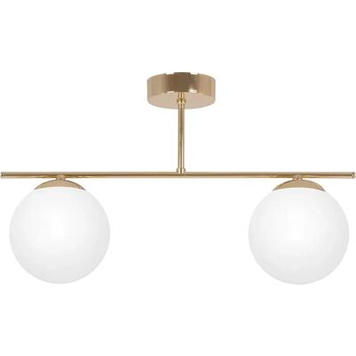 Lumes Złoto-biała podwójna nowoczesna lampa sufitowa - A671-Didaro Lumes Złoto-biała podwójna nowoczesna lampa sufitowa - A671-Didaro