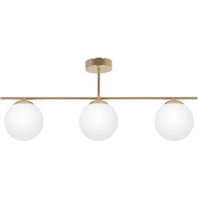 Lumes Złoto-biała potrójna lampa sufitowa glamour - A672 C5-C81 Lumes Złoto-biała potrójna lampa sufitowa glamour - A672 C5-C81