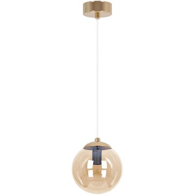 Lumes Złoto-bursztynowa lampa wisząca szklana kula - A675 N5-P20 Lumes Złoto-bursztynowa lampa wisząca szklana kula - A675 N5-P20