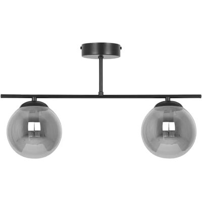 Lumes Grafitowa industrialna lampa sufitowa z 2 kloszami - 4X A704 W0-C56 Lumes Grafitowa industrialna lampa sufitowa z 2 kloszami - 4X A704 W0-C56