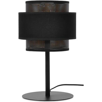 Lumes Czarna nowoczesna lampka stołowa z podwójnym abażurem - 6X A714 C0-R51 Lumes Czarna nowoczesna lampka stołowa z podwójnym abażurem - 6X A714 C0-R51