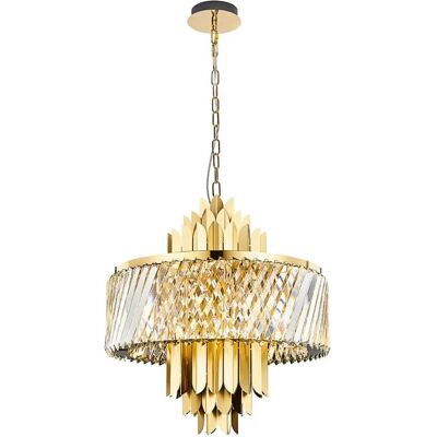 Lumes Duży złoty żyrandol z kryształami - K571- N2-H53 Lumes Duży złoty żyrandol z kryształami - K571- N2-H53