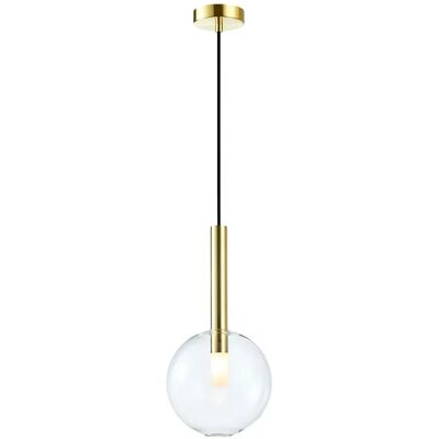 Lumes Złota lampa wisząca ze szklanym kloszem - K575- Z9-S09 Lumes Złota lampa wisząca ze szklanym kloszem - K575- Z9-S09
