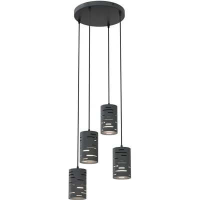 Lumes Czarna lampa wisząca w stylu loftowym - D148 H8-N91 Lumes Czarna lampa wisząca w stylu loftowym - D148 H8-N91